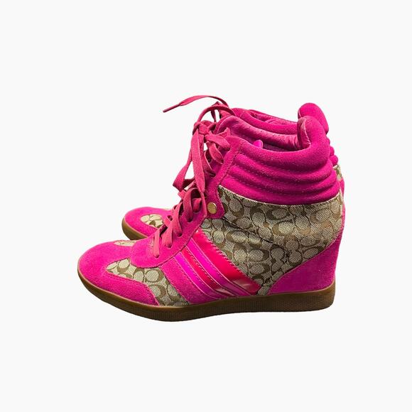 Coach Alara Wedge Sneakers in Pink Women’s Size 7.5M - Picture 4 of 10